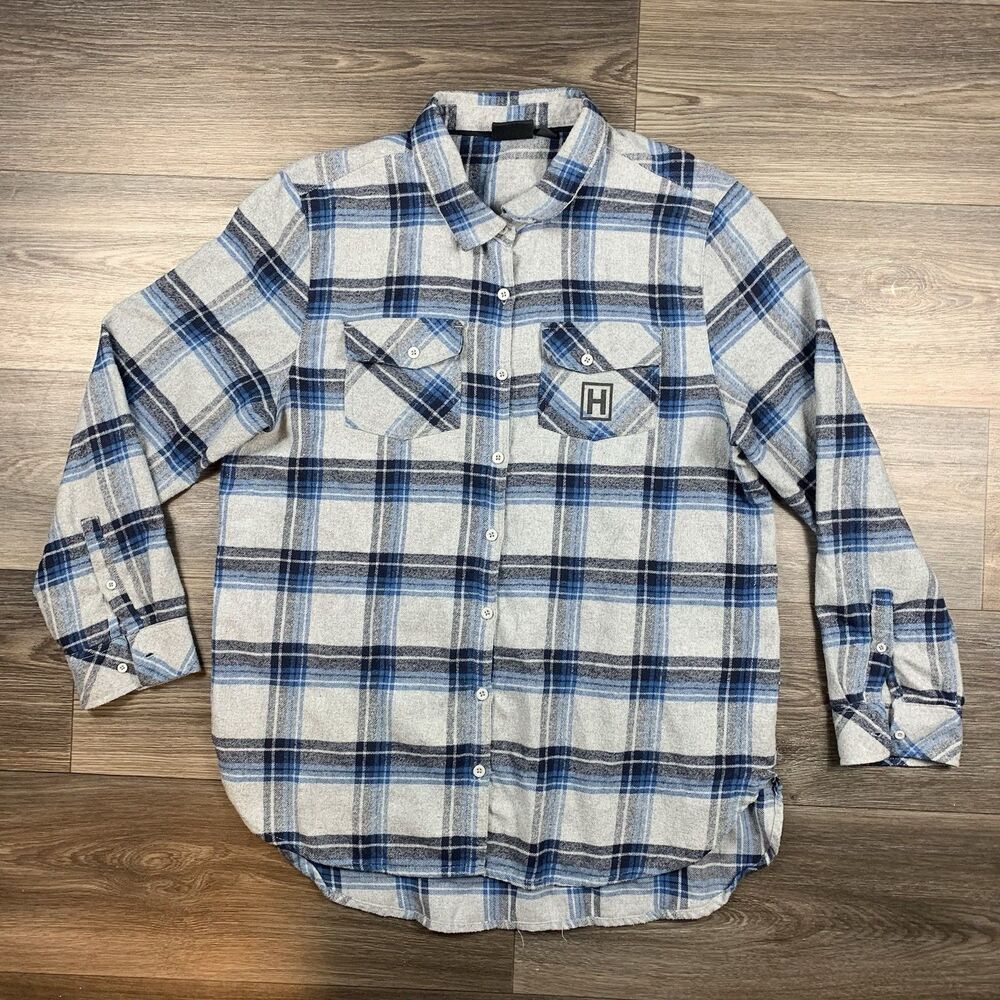 Burnside - Women's Long Sleeve XL gray Flannel